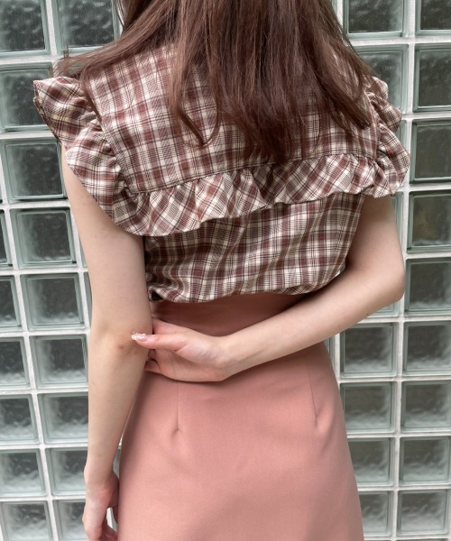 未使用近バーバリーチルドレン ノースリーブフリルブラウス美品