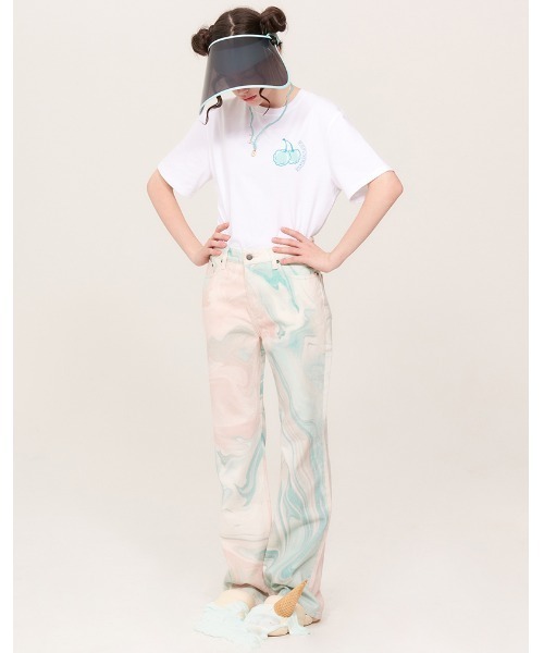 KIRSH(キルシー)の「『KIRSH/キルシー』SOFT MIDDLE CHERRY T-SHIRT KH/ソフトミドルチェリープリント半袖Tシャツ(Tシャツ/カットソー・レディース・ホワイト/ブラック・FREE)」の6枚目の写真