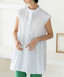 バンドカラーシャツワンピース