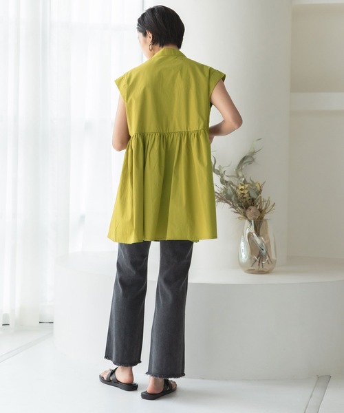 rectangle（レクタングル）の「バンドカラーシャツワンピース（シャツワンピース・レディース・ホワイト/ブラック/グリーン・FREE）」の14枚目の写真