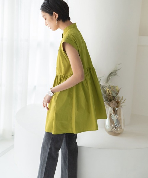 rectangle（レクタングル）の「バンドカラーシャツワンピース（シャツワンピース・レディース・ホワイト/ブラック/グリーン・FREE）」の7枚目の写真