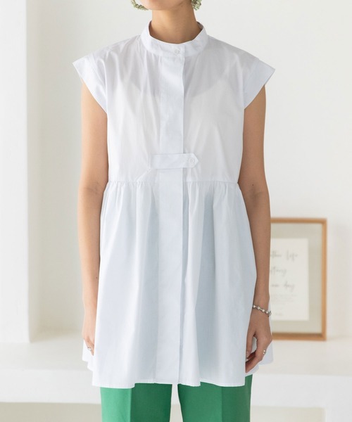 rectangle（レクタングル）の「バンドカラーシャツワンピース（シャツワンピース・レディース・ホワイト/ブラック/グリーン・FREE）」の18枚目の写真