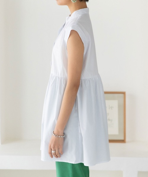 rectangle（レクタングル）の「バンドカラーシャツワンピース（シャツワンピース・レディース・ホワイト/ブラック/グリーン・FREE）」の11枚目の写真