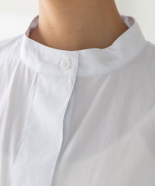 rectangle（レクタングル）の「バンドカラーシャツワンピース（シャツワンピース・レディース・ホワイト/ブラック/グリーン・FREE）」の9枚目の写真