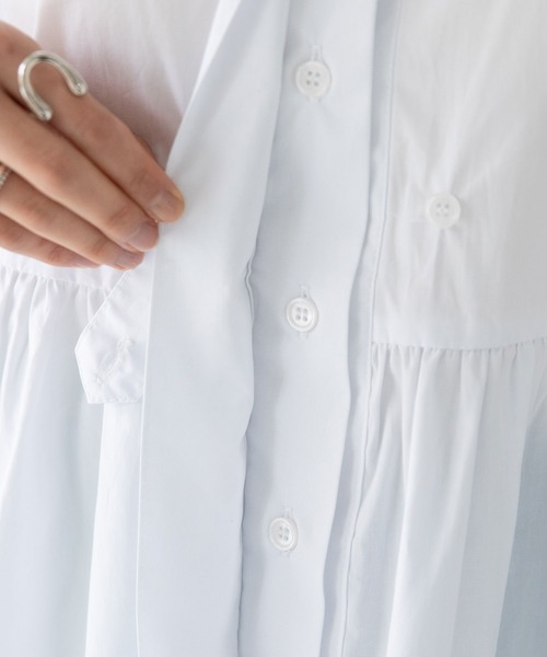 rectangle（レクタングル）の「バンドカラーシャツワンピース（シャツワンピース・レディース・ホワイト/ブラック/グリーン・FREE）」の13枚目の写真