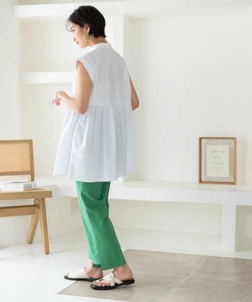 rectangle（レクタングル）の「バンドカラーシャツワンピース（シャツワンピース・レディース・ホワイト/ブラック/グリーン・FREE）」の17枚目の写真