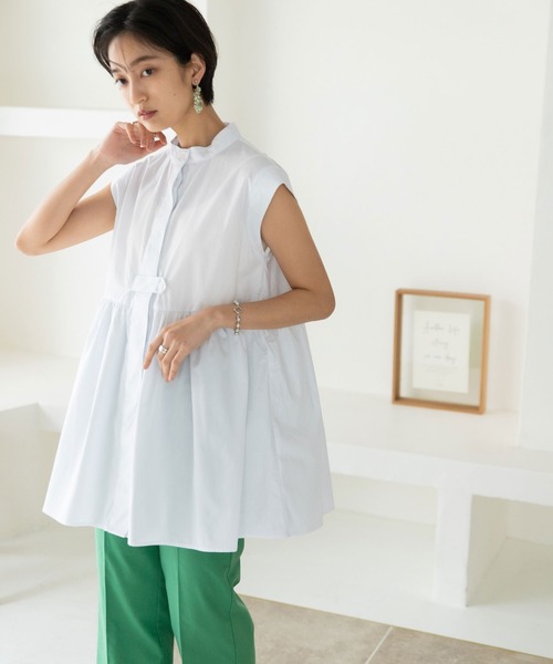rectangle（レクタングル）の「バンドカラーシャツワンピース（シャツワンピース・レディース・ホワイト/ブラック/グリーン・FREE）」の15枚目の写真