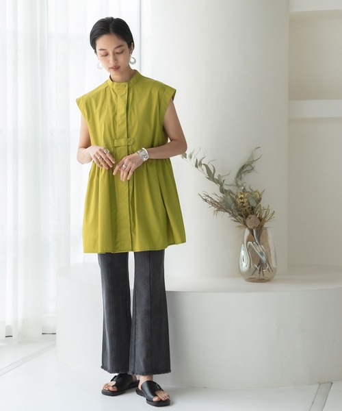 rectangle（レクタングル）の「バンドカラーシャツワンピース（シャツワンピース・レディース・ホワイト/ブラック/グリーン・FREE）」の12枚目の写真