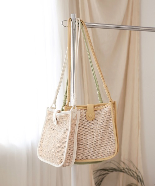 Bab（バブ）の「配色カラーショルダーバッグ（ショルダーバッグ・レディース・イエロー/ホワイト/ライトグリーン・ONESIZE）」の12枚目の写真