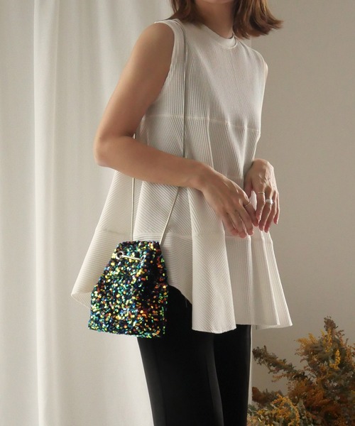 CURI BISCUI(キュリ ビスキュイ)の「【CURIBISCUI】スパンコール 2WAY ショルダーバッグ(ショルダーバッグ・レディース・ブルー/ブラック/シルバー/ブラウン/ベージュ・FREE)」の5枚目の写真