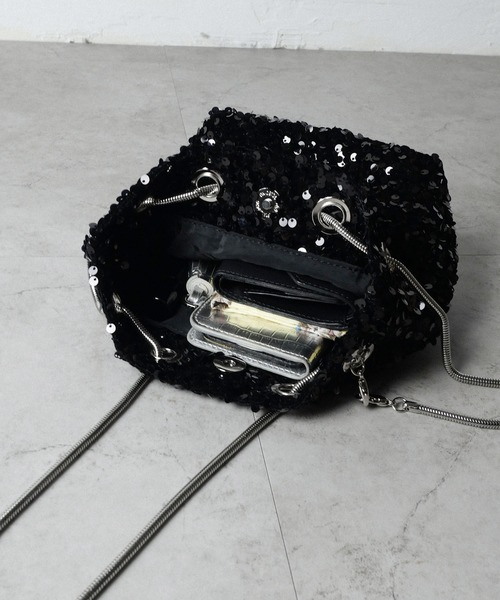 CURI BISCUI(キュリ ビスキュイ)の「【CURIBISCUI】スパンコール 2WAY ショルダーバッグ(ショルダーバッグ・レディース・ブルー/ブラック/シルバー/ブラウン/ベージュ・FREE)」の10枚目の写真