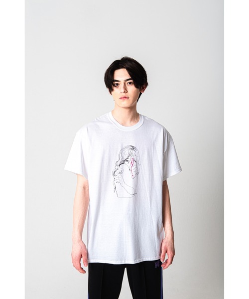 Revo.（レボ）の「藍にいな × PALM/STRIPES  【 この憎しみの裏側に 】（Tシャツ/カットソー・レディース・ホワイト/ラベンダー・XL/L/M/S）」の7枚目の写真
