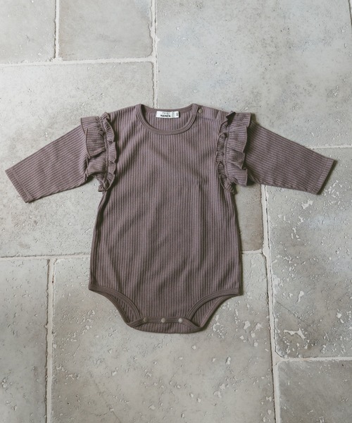 pairmanon(ペアマノン)の「【ふんわりワッフル】【かぞくおそろい】【ベビー】選べる肩フリル長袖ロンパース(ロンパース・キッズ・グレー系その他5/ドット/ピンク系その他5/ブラック系その他5/ベージュ系その他6/ブラウン系その他6/ベージュ系その他7/レッド系その他/ホワイト系その他/ホワイト系その他2/ブラック系その他4/ベージュ系その他4/ベージュ系その他2/ブルー系その他4/グレイッシュベージュ/ピンク系その他2/ピンク系その他/ピンク系その他4/ピンク/ピンク系その他3/ダークブルー/ミント/モカ/ベージュ系その他・80/70)」の7枚目の写真