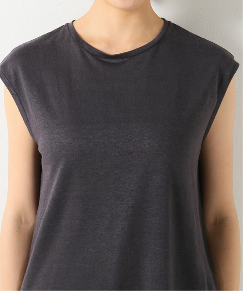 IENA（イエナ）の「麻ノースリーブプルオーバー◆（Tシャツ/カットソー・レディース・ホワイト/チャコールグレー/ブラウン・FREE）」の13枚目の写真