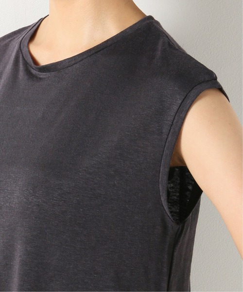 IENA（イエナ）の「麻ノースリーブプルオーバー◆（Tシャツ/カットソー・レディース・ホワイト/チャコールグレー/ブラウン・FREE）」の15枚目の写真