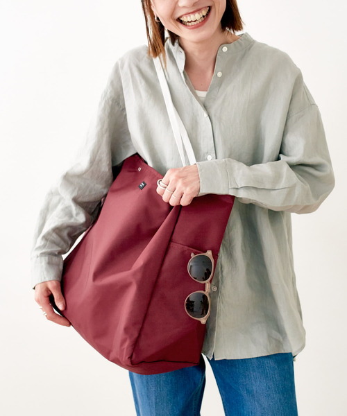 URBAN RESEARCH DOORS（アーバンリサーチドアーズ）の「【別注】STANDARD SUPPLY×DOORS　TOTE L（トートバッグ・レディース・ネイビー/ボルドー/ベージュ・LARGE）」の14枚目の写真