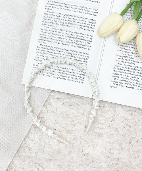 apres jour（アプレジュール）の「【apres jour×ARIAZ】クシュクシュカチューシャ（カチューシャ・レディース・オフホワイト/ライトブルー/ライトピンク/ラベンダー・FREE）」の6枚目の写真