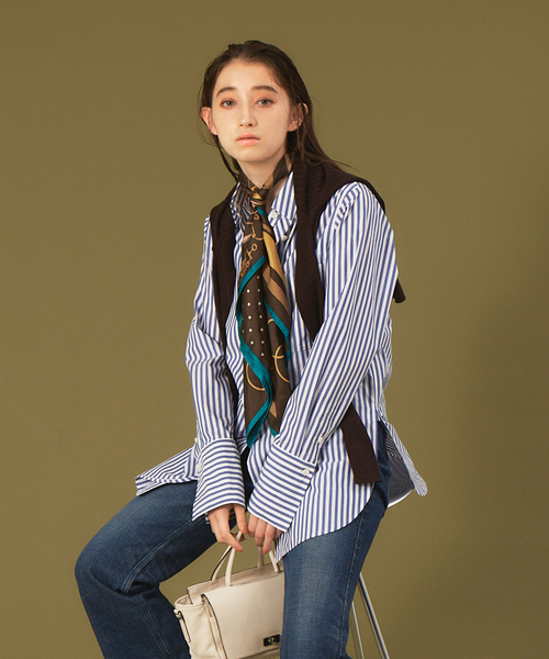 Rouge vif（ルージュヴィフ）の「タイトシャツ（シャツ/ブラウス・レディース・ホワイト/ブルー系その他・フリー）」の2枚目の写真