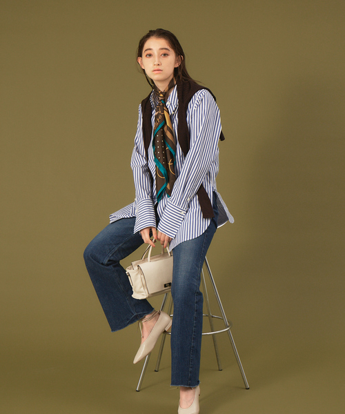 Rouge vif（ルージュヴィフ）の「タイトシャツ（シャツ/ブラウス・レディース・ホワイト/ブルー系その他・フリー）」の3枚目の写真