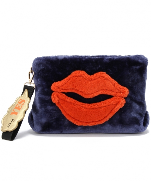 Another Edition（アナザーエディション）の「CASSELINIリップクラッチ/ CASSELINI LIP CLT（クラッチバッグ・レディース・ベージュ/ネイビー・フリー）」の2枚目の写真