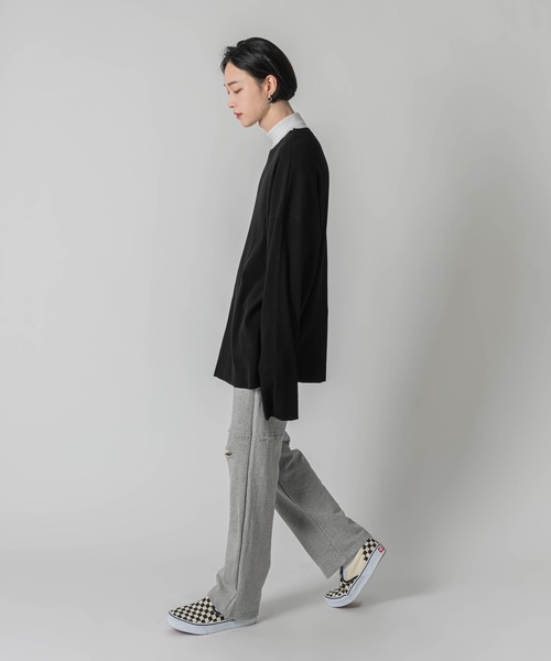 FOLLOWIN（フォロウィン）の「[FLW MADE] 【UNISEX】ワイドネックロングTシャツ（Tシャツ/カットソー・メンズ・ブラック/グレー/アイボリー・FREE）」の14枚目の写真