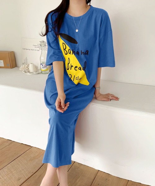 セール Banana Bread ビッグｔシャツワンピース 数量限定販売 ルームワンピース Me Em Select ミームセレクト のファッション通販 Zozotown