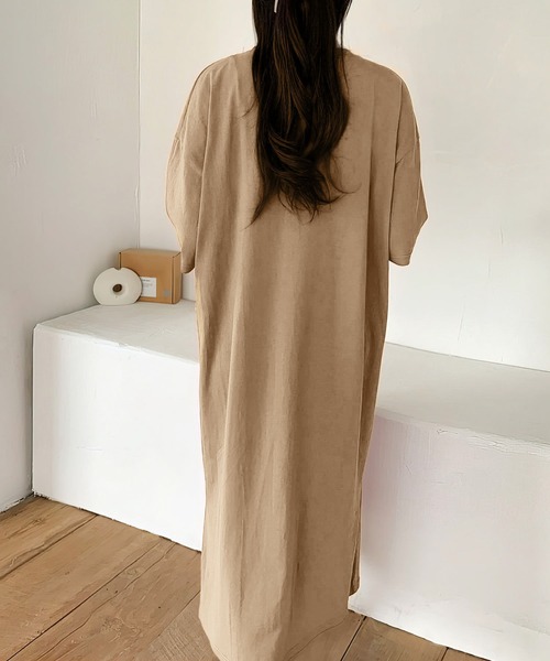 me+em select(ミームセレクト)の「BANANA BREAD ビッグTシャツワンピース【数量限定販売】(ルームワンピース・レディース・ベージュ/パープル/ブルー/グリーン・FREE)」の21枚目の写真