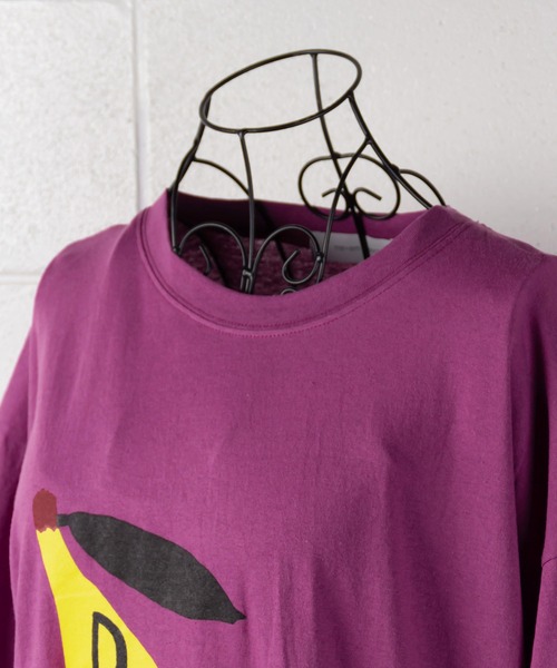 me+em select(ミームセレクト)の「BANANA BREAD ビッグTシャツワンピース【数量限定販売】(ルームワンピース・レディース・ベージュ/パープル/ブルー/グリーン・FREE)」の7枚目の写真