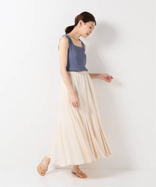 SLOBE IENA（スローブイエナ）の「テレコスクエアネックタンクトップ【手洗い可能】◆（タンクトップ・レディース・ブルー/ブラック系その他/ベージュ・FREE）」の11枚目の写真