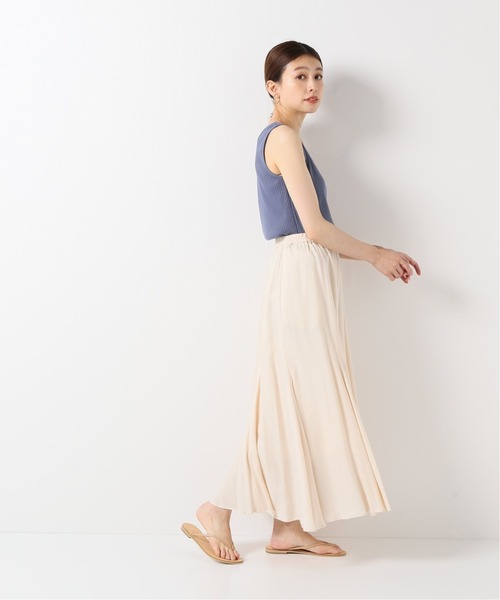 SLOBE IENA（スローブイエナ）の「テレコスクエアネックタンクトップ【手洗い可能】◆（タンクトップ・レディース・ブルー/ブラック系その他/ベージュ・FREE）」の12枚目の写真