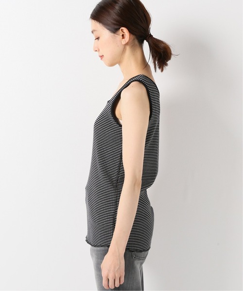 SLOBE IENA（スローブイエナ）の「テレコスクエアネックタンクトップ【手洗い可能】◆（タンクトップ・レディース・ブルー/ブラック系その他/ベージュ・FREE）」の14枚目の写真