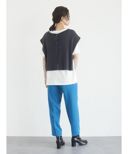 Green　Parks（グリーンパークス）の「バック釦ニットベスト＊（ベスト・レディース・チャコールグレー/パープル/ライトベージュ・FREE）」の22枚目の写真