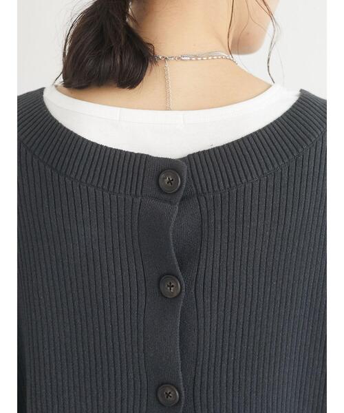Green　Parks（グリーンパークス）の「バック釦ニットベスト＊（ベスト・レディース・チャコールグレー/パープル/ライトベージュ・FREE）」の8枚目の写真