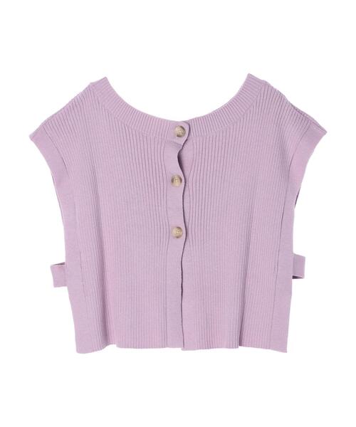 Green　Parks（グリーンパークス）の「バック釦ニットベスト＊（ベスト・レディース・チャコールグレー/パープル/ライトベージュ・FREE）」の16枚目の写真