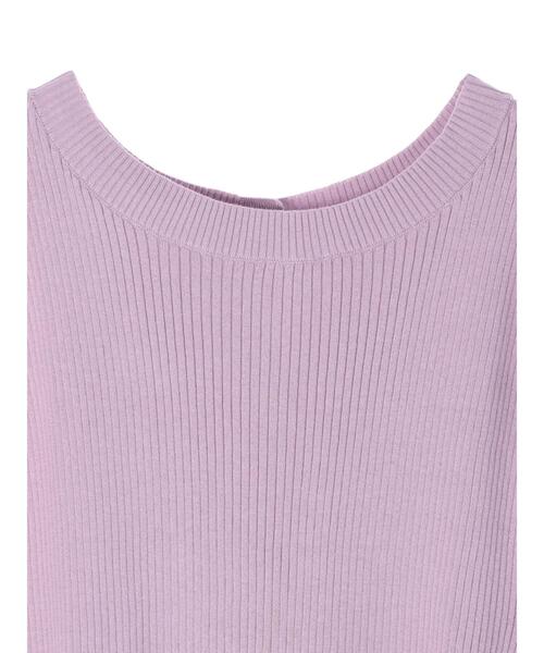 Green　Parks（グリーンパークス）の「バック釦ニットベスト＊（ベスト・レディース・チャコールグレー/パープル/ライトベージュ・FREE）」の11枚目の写真