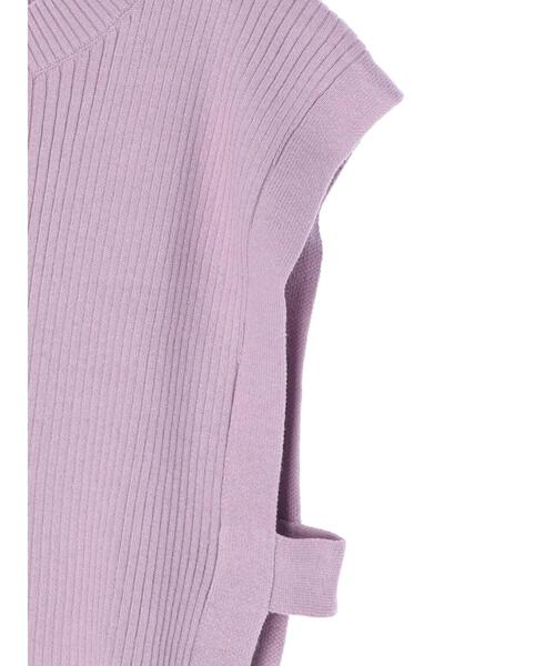 Green　Parks（グリーンパークス）の「バック釦ニットベスト＊（ベスト・レディース・チャコールグレー/パープル/ライトベージュ・FREE）」の21枚目の写真