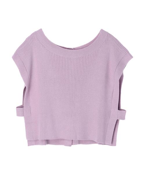 Green　Parks（グリーンパークス）の「バック釦ニットベスト＊（ベスト・レディース・チャコールグレー/パープル/ライトベージュ・FREE）」の14枚目の写真