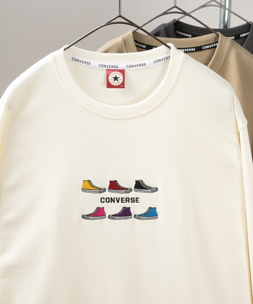 CONVERSE(コンバース)の「【CONVERSE/コンバース】6シューズ刺繍&バックプリント スウェット(スウェット・メンズ・ホワイト/ブラック/ベージュ/オフホワイト/ブルーグレー/スミクロ・M/L/XL)」の3枚目の写真