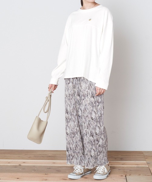 BEVERLY HILLS POLO CLUB（ビバリーヒルズポロクラブ）の「BEVERLY HILLS POLO CLUB/ビバリーヒルズポロクラブ ロゴ刺繍 フットボール長袖Tシャツ（Tシャツ/カットソー・レディース・ベージュ/ブラウン/オフホワイト/グリーン・M/L）」の8枚目の写真