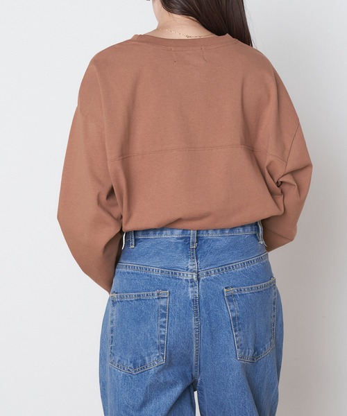 BEVERLY HILLS POLO CLUB（ビバリーヒルズポロクラブ）の「BEVERLY HILLS POLO CLUB/ビバリーヒルズポロクラブ ロゴ刺繍 フットボール長袖Tシャツ（Tシャツ/カットソー・レディース・ベージュ/ブラウン/オフホワイト/グリーン・M/L）」の13枚目の写真