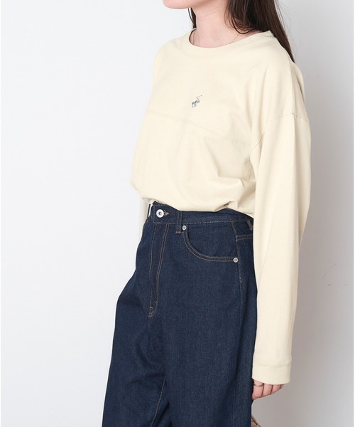 BEVERLY HILLS POLO CLUB（ビバリーヒルズポロクラブ）の「BEVERLY HILLS POLO CLUB/ビバリーヒルズポロクラブ ロゴ刺繍 フットボール長袖Tシャツ（Tシャツ/カットソー・レディース・ベージュ/ブラウン/オフホワイト/グリーン・M/L）」の17枚目の写真