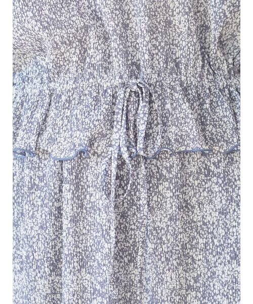 Green　Parks（グリーンパークス）の「襟フリル小花柄5分袖ブラウス＊（シャツ/ブラウス・レディース・ブルー/グリーン・FREE）」の4枚目の写真