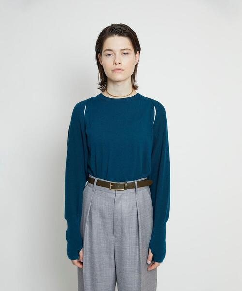 BEAUTY&YOUTH UNITED ARROWS（ビューティーアンドユースユナイテッドアローズ）の「BY レザー スクエアバックル ベルト（ベルト・レディース・ブラック/オフホワイト/オリーブ・FREE）」の3枚目の写真