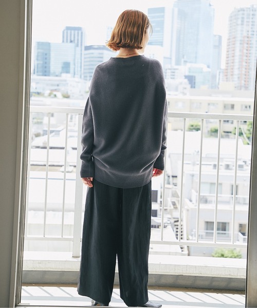RIVE DROITE（リヴドロワ）の「ゆったりシルエットながら綺麗見え　ウールリネンイージーパンツ（その他パンツ・レディース・ライトベージュ/ブラック・FREE）」の17枚目の写真