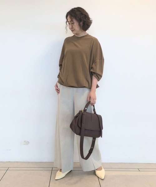 RIVE DROITE（リヴドロワ）の「ゆったりシルエットながら綺麗見え　ウールリネンイージーパンツ（その他パンツ・レディース・ライトベージュ/ブラック・FREE）」の21枚目の写真