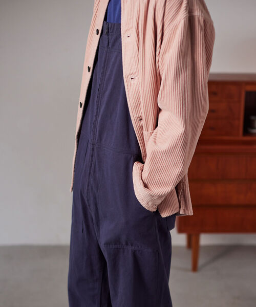 NOLLEY'S goodman(ノーリーズグッドマン)の「【WORK ABOUT/ワークアバウト】MAO JACKET コーデュロイ バンドカラー マオカラー シャツ ブルゾン(ノーカラージャケット・メンズ・ベビーピンク/イエロー/ブラック・L/S/M/LL)」の4枚目の写真