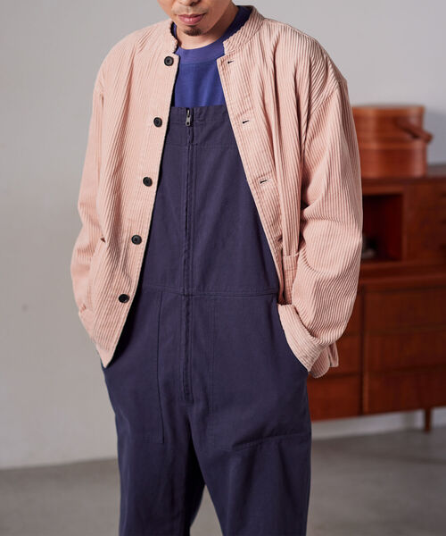 NOLLEY'S goodman(ノーリーズグッドマン)の「【WORK ABOUT/ワークアバウト】MAO JACKET コーデュロイ バンドカラー マオカラー シャツ ブルゾン(ノーカラージャケット・メンズ・ベビーピンク/イエロー/ブラック・L/S/M/LL)」の5枚目の写真