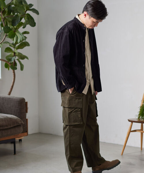 NOLLEY'S goodman(ノーリーズグッドマン)の「【WORK ABOUT/ワークアバウト】MAO JACKET コーデュロイ バンドカラー マオカラー シャツ ブルゾン(ノーカラージャケット・メンズ・ベビーピンク/イエロー/ブラック・L/S/M/LL)」の7枚目の写真