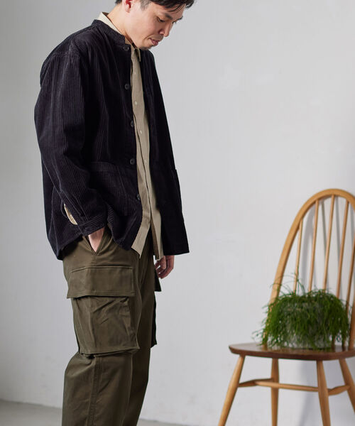 NOLLEY'S goodman(ノーリーズグッドマン)の「【WORK ABOUT/ワークアバウト】MAO JACKET コーデュロイ バンドカラー マオカラー シャツ ブルゾン(ノーカラージャケット・メンズ・ベビーピンク/イエロー/ブラック・L/S/M/LL)」の8枚目の写真