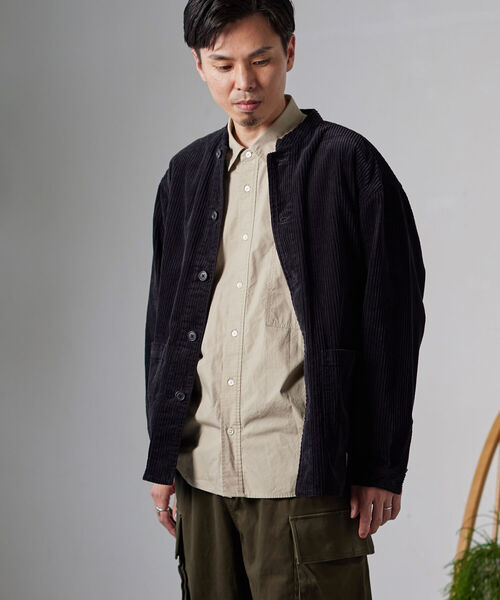 NOLLEY'S goodman(ノーリーズグッドマン)の「【WORK ABOUT/ワークアバウト】MAO JACKET コーデュロイ バンドカラー マオカラー シャツ ブルゾン(ノーカラージャケット・メンズ・ベビーピンク/イエロー/ブラック・L/S/M/LL)」の10枚目の写真